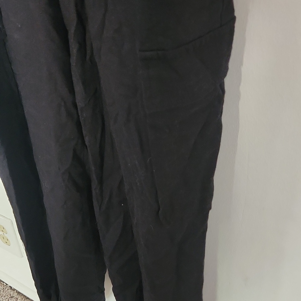 White Fox Black Linen Cargo Drawstring Joggers XS - Picture 5 of 7